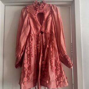 Zimmermann Pink Floral Embellished Dress